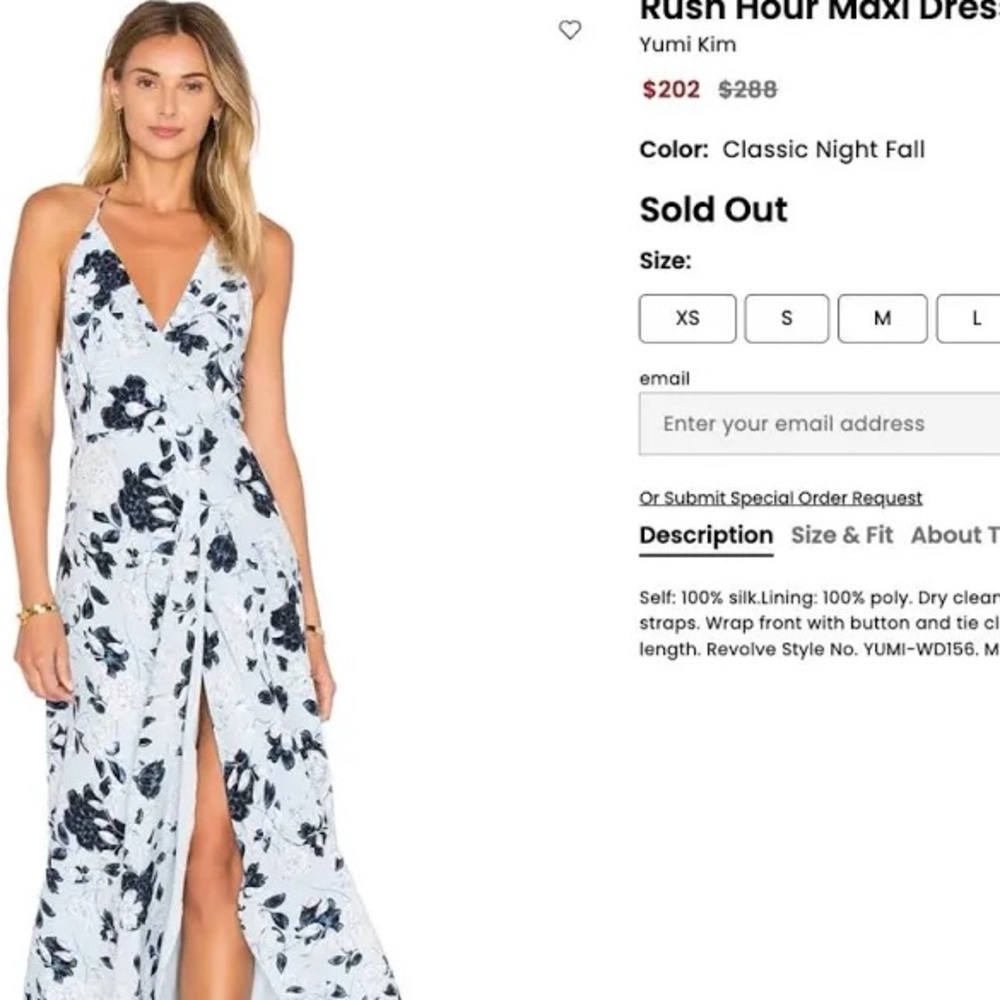 NEW WITH TAGS Yumi Kim Rush Hour Maxi Dress in Classic Nightfall